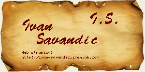 Ivan Savandić vizit kartica